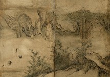 Detail: Mi Fu writes on a stone wall © NRICP