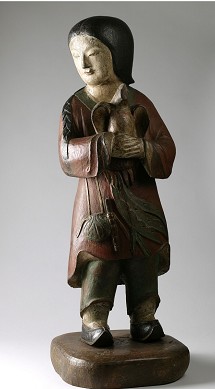 Boy with Phoenix (dongka), colored wood, height 92 cm, middle Joseon dynasty (1392-1910), late 17th/18th century © NRICP